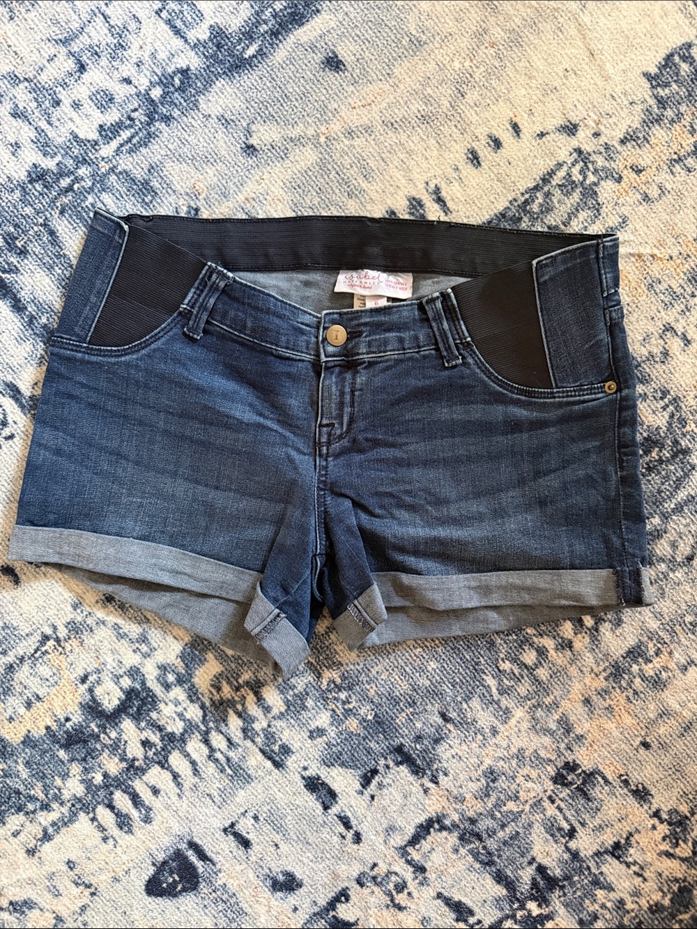 Isabel Maternity by Ingrid & Isabel Dark Blue Denim Maternity Shorts